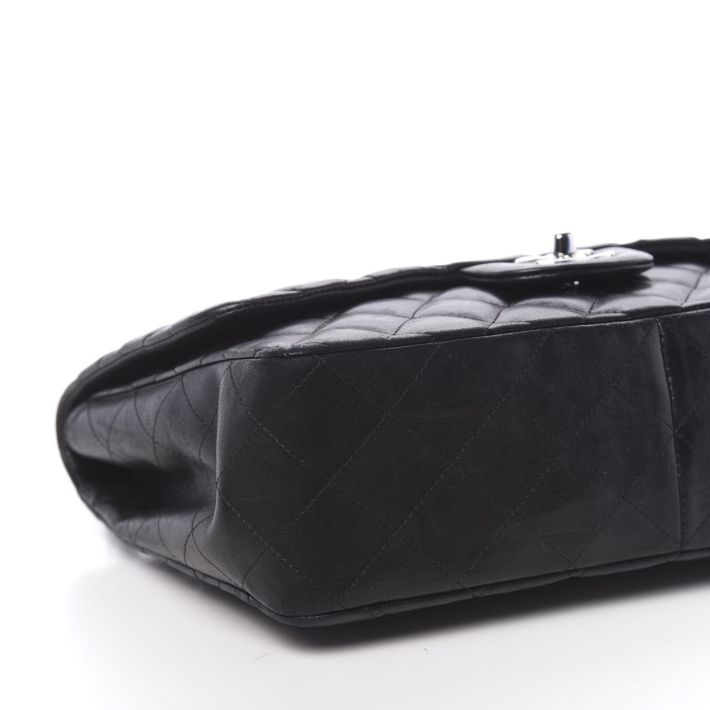 Lambskin Quilted Jumbo Single Flap Black