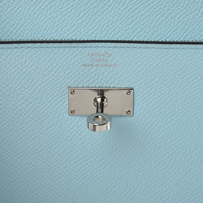 Hermes Epsom Kelly Longue Wallet Bleu Zephyr 6 of 8