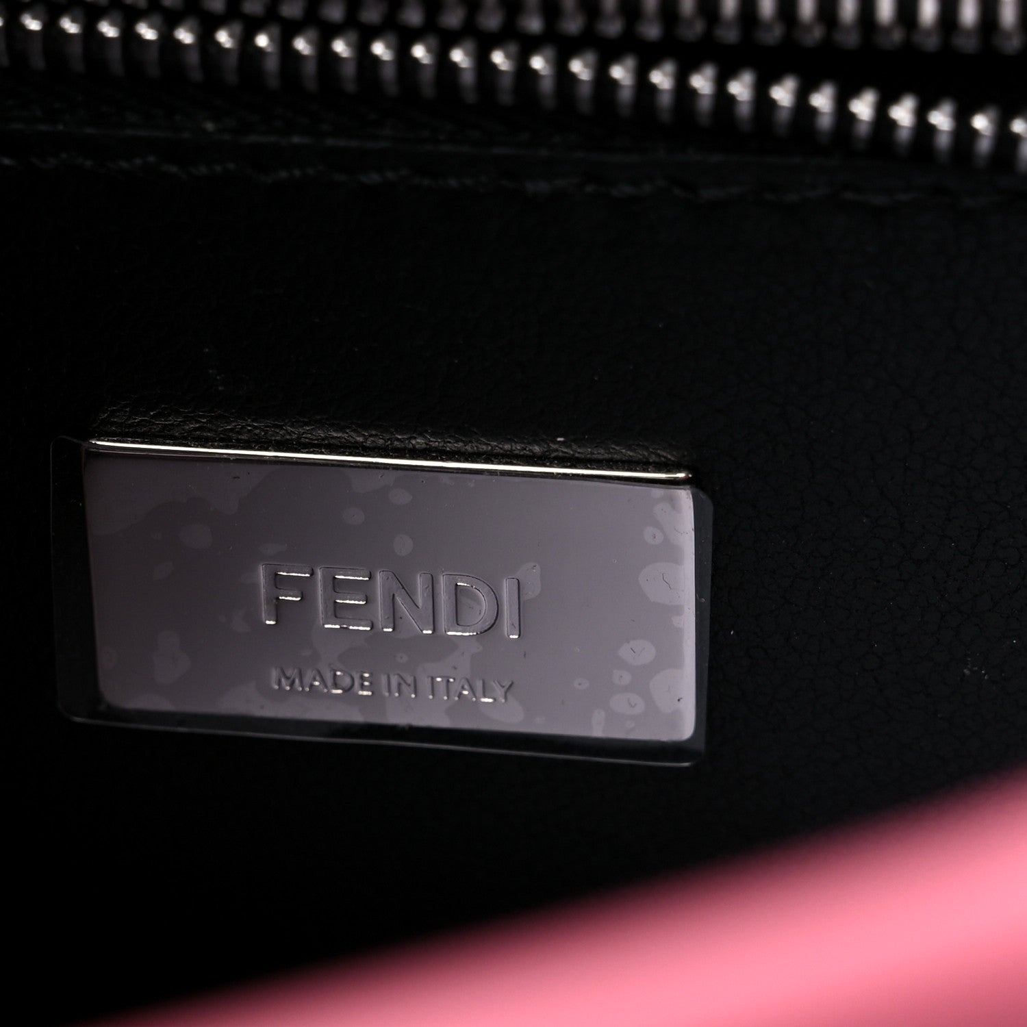 Fendi Vitello Seta Nappa Mini Plexi Handle Peekaboo Iconic Satchel Pink 7 of 9