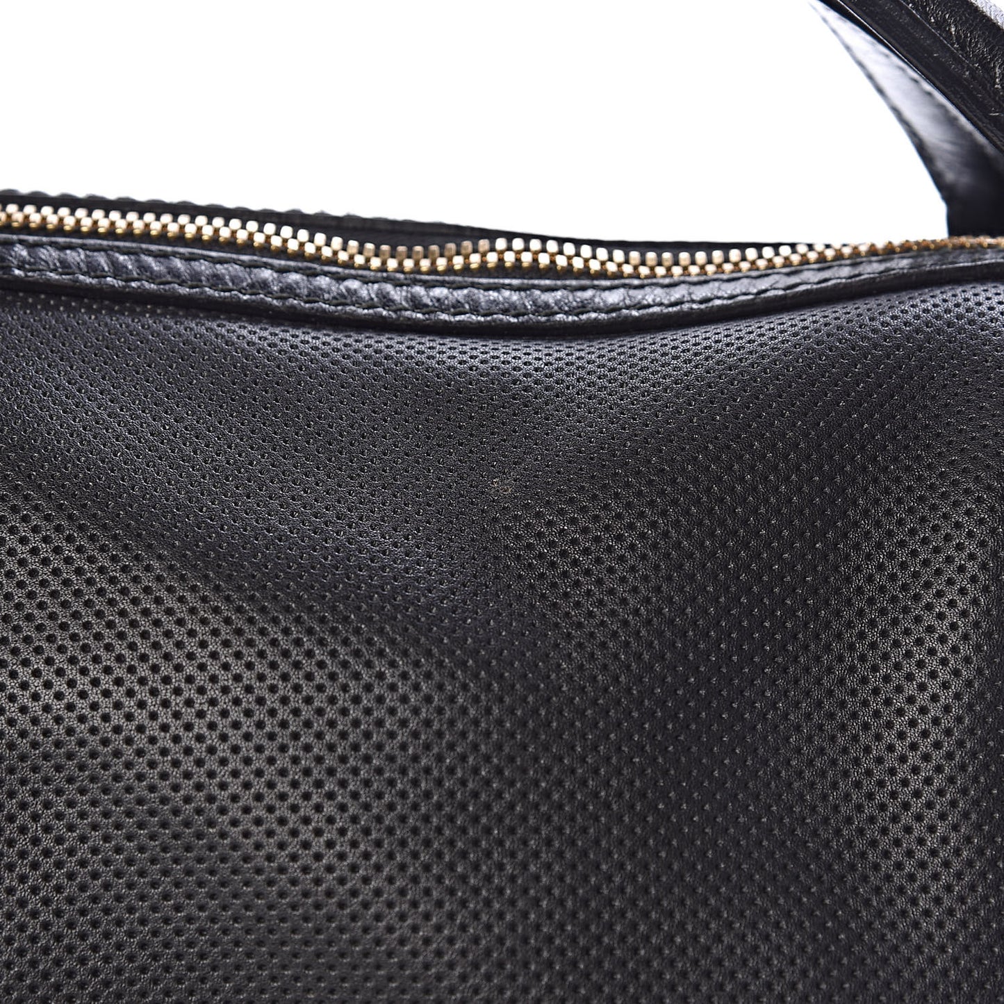 Calfskin Perforated Ellers Satchel Black