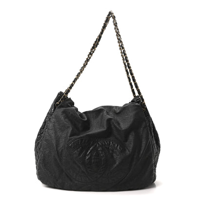 Chanel Vinyl XL Rock and Chain Flap Black 1 of 9