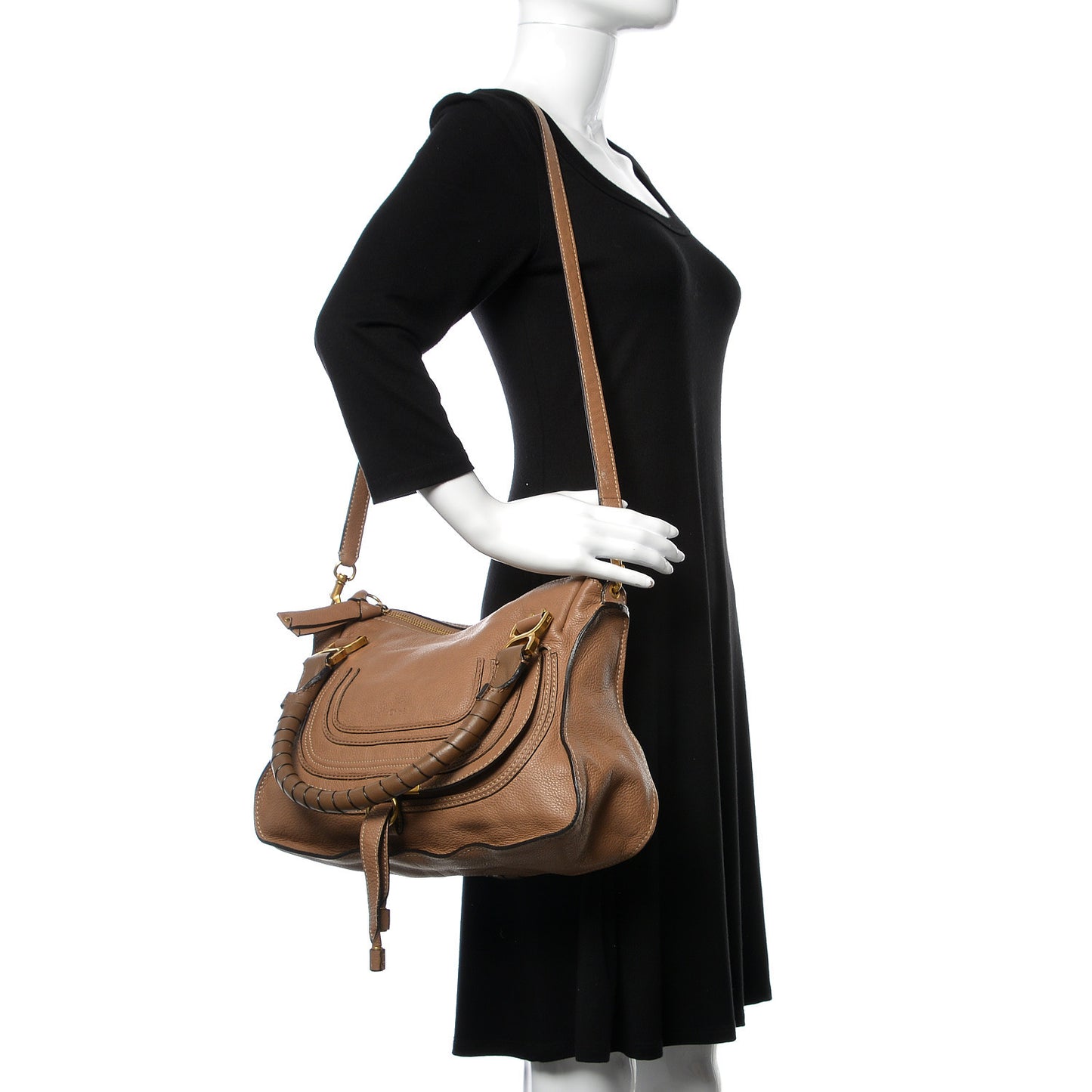 Calfskin Medium Marcie Satchel Nut