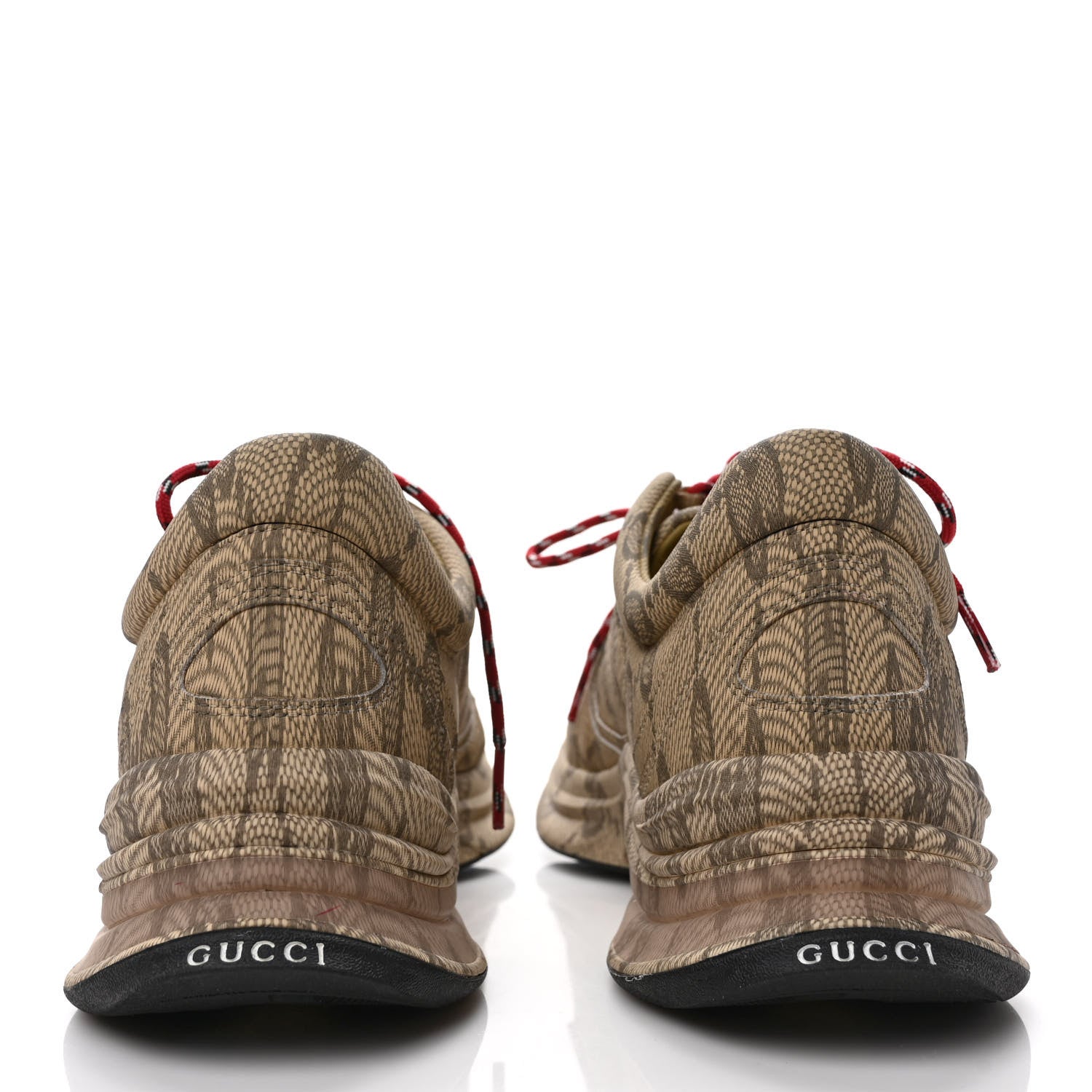 Gucci Ultralight Plume Calfskin Monogram Printed Mens Gucci Run Sneakers 8 Beige Ebony 5 of 10