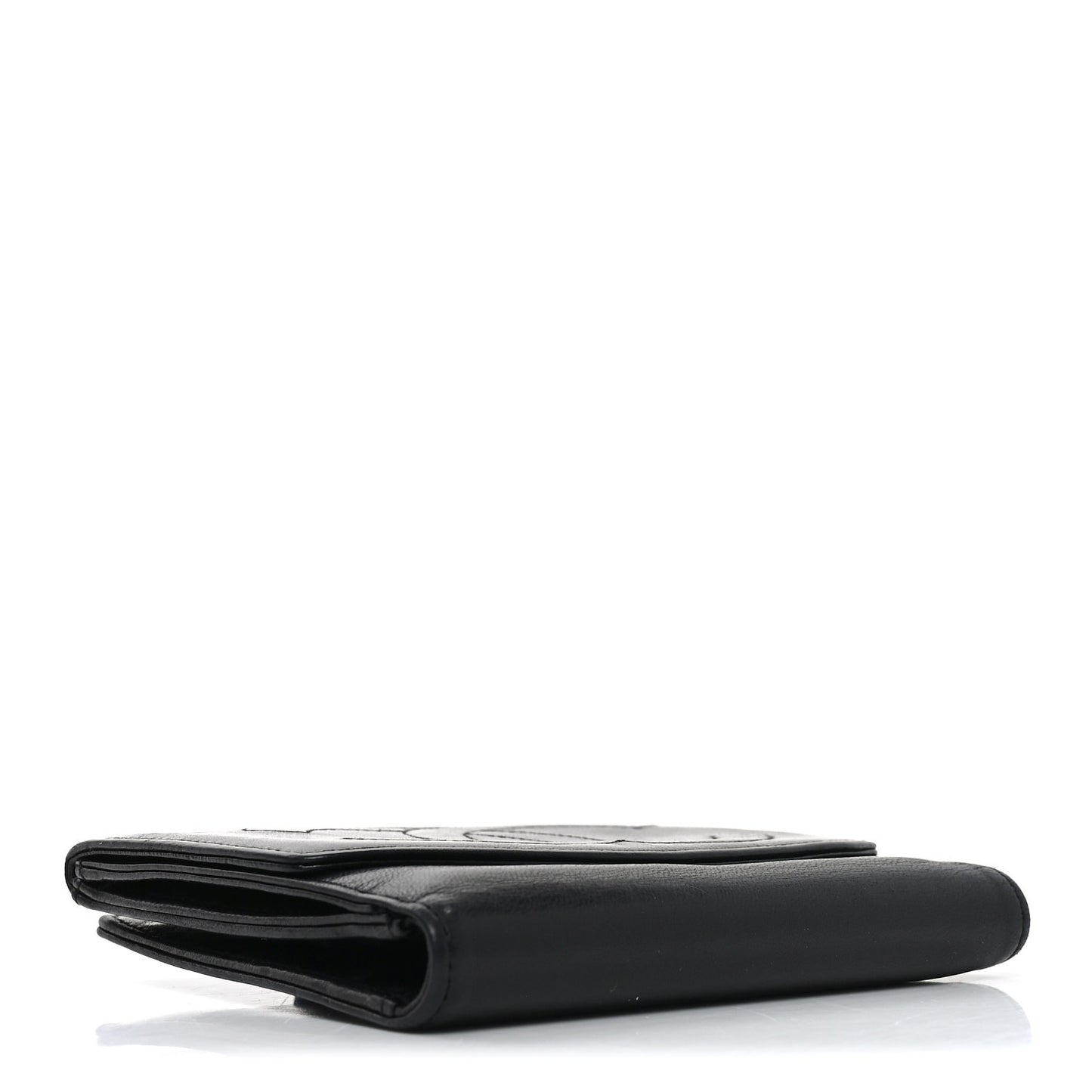 Lambskin Timeless CC Compact French Wallet Black