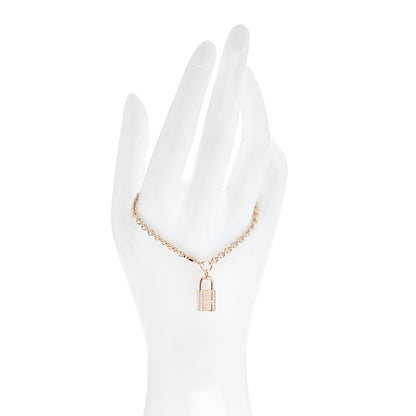 Hermes 18K Rose Gold Diamond Amulettes Cadenas Bracelet SH 2 of 5