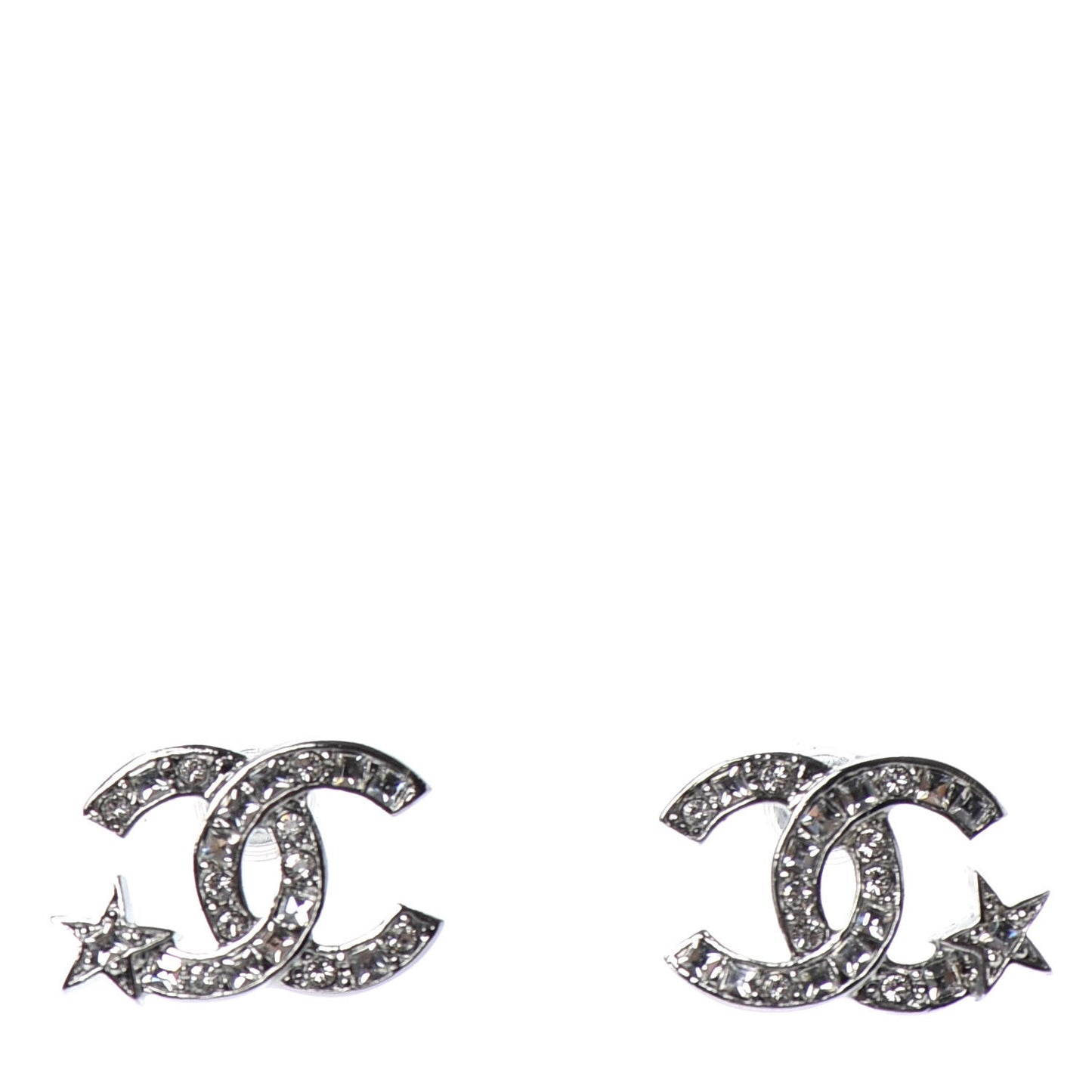 Crystal CC Starfall Earrings Silver