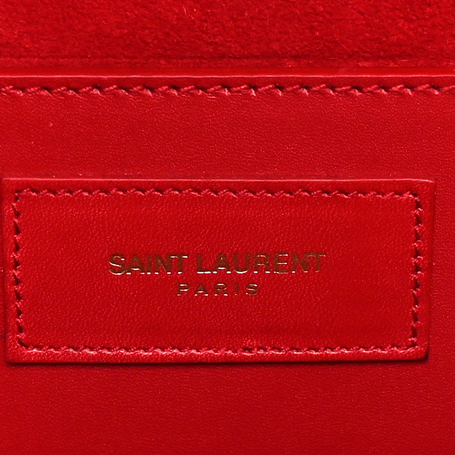 Saint Laurent Calfskin Monogram Cassandre Clutch Rouge Orient 6 of 9