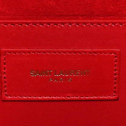 Saint Laurent Calfskin Monogram Cassandre Clutch Rouge Orient 6 of 9