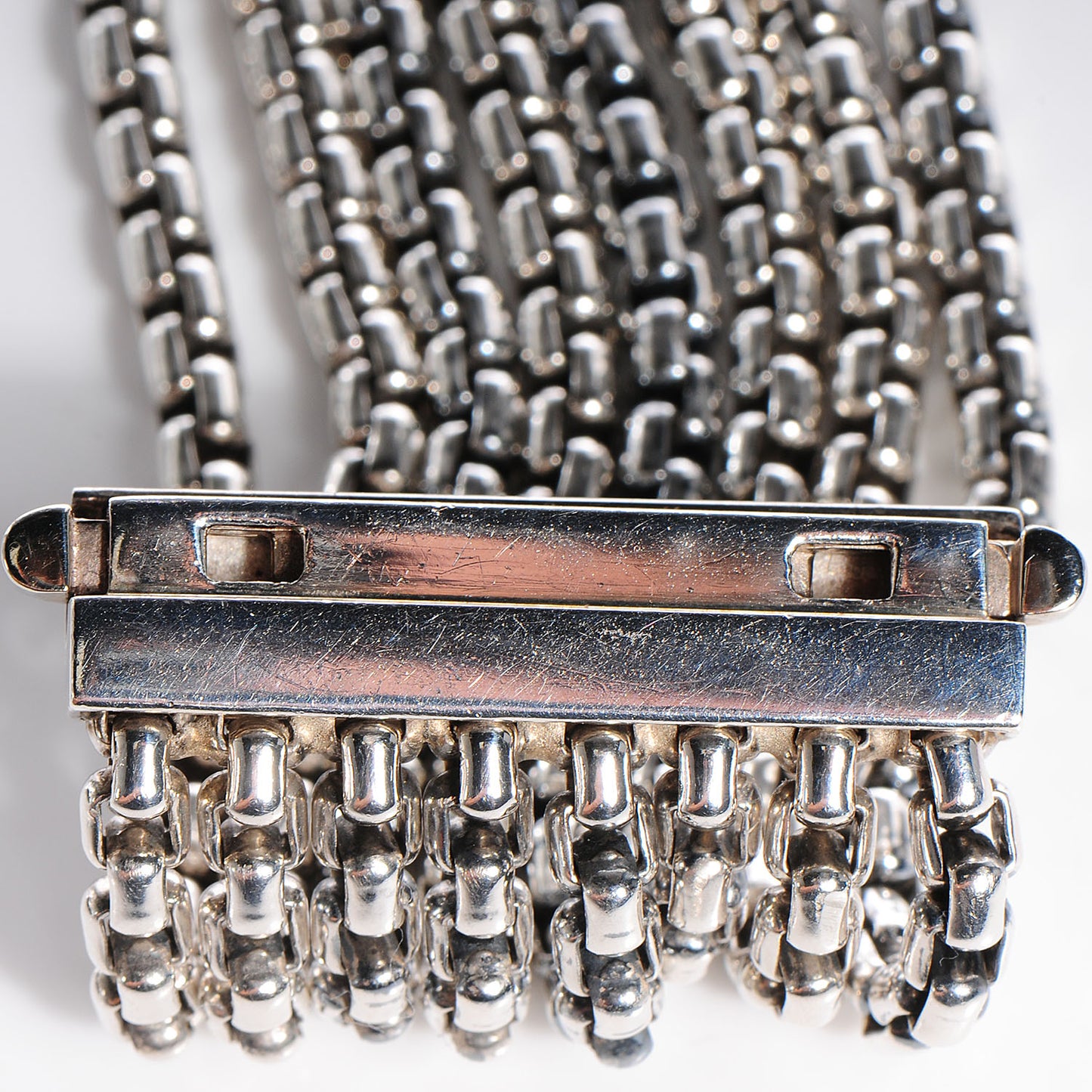 Sterling Silver Eight-Row Box Chain Bracelet