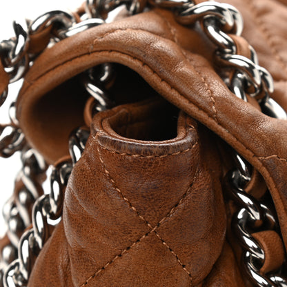 Chanel Washed Lambskin Quilted Chain Around Maxi Flap Brown 11 of 11