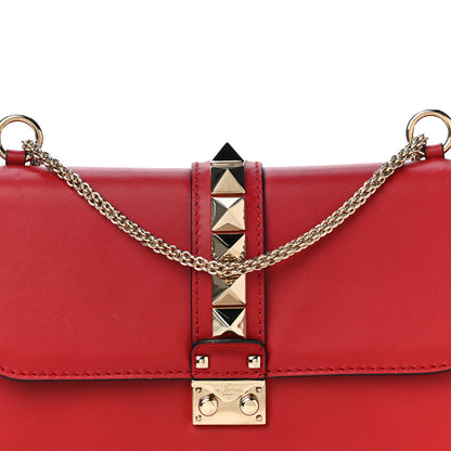 Valentino Garavani Vitello Medium Glam Lock Rockstud Flap Red 9 of 11