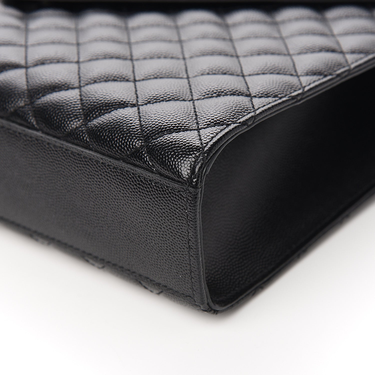 Saint Laurent Grain De Poudre Textured Mixed Matelasse Large Triquilt Monogram Monochrome Satchel Black 8 of 9