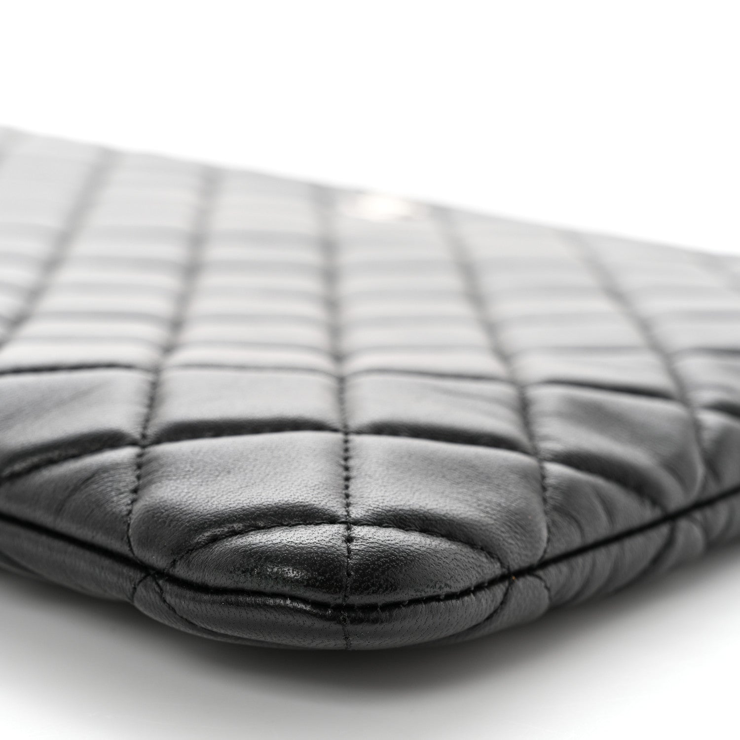 Chanel Lambskin Quilted Large Cosmetic Case Black 9 of 13