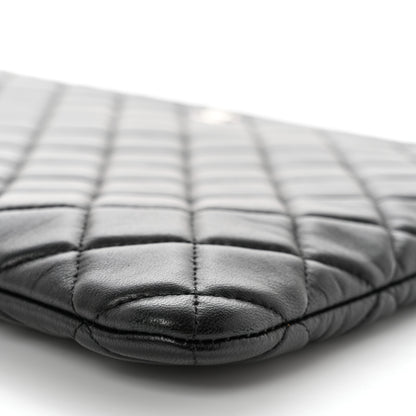 Chanel Lambskin Quilted Large Cosmetic Case Black 9 of 13