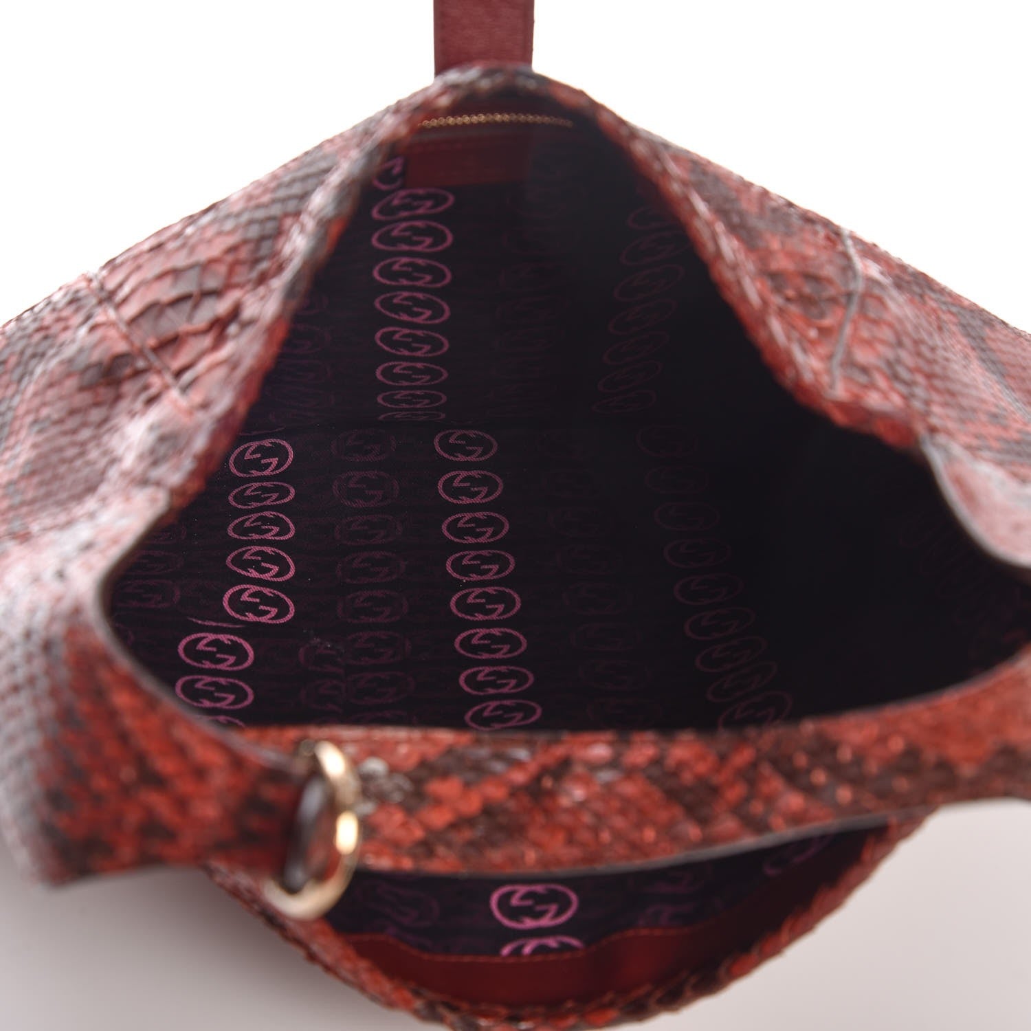 Gucci Python Large Jackie O Bouvier Hobo Red 5 of 8