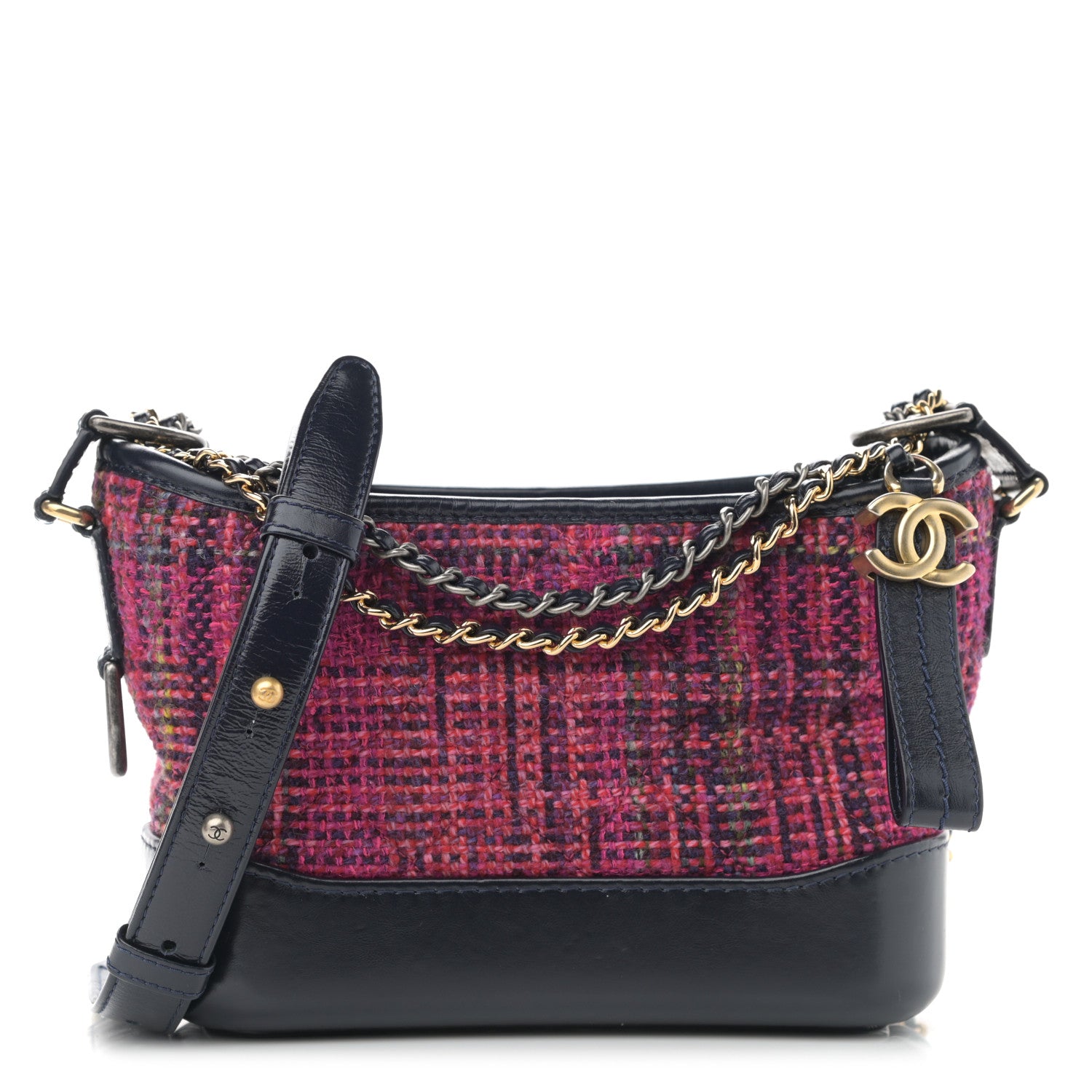 Chanel Tweed Calfskin Small Gabrielle Hobo Dark Navy 1 of 8