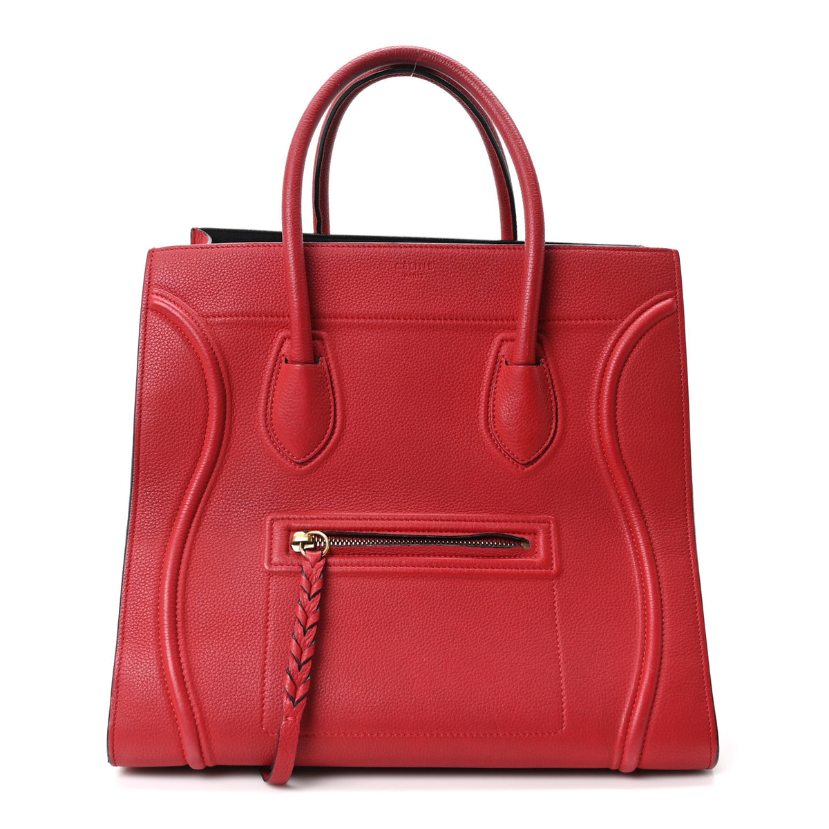Celine Baby Grained Calfskin Medium Phantom Luggage Carmin 1 of 10