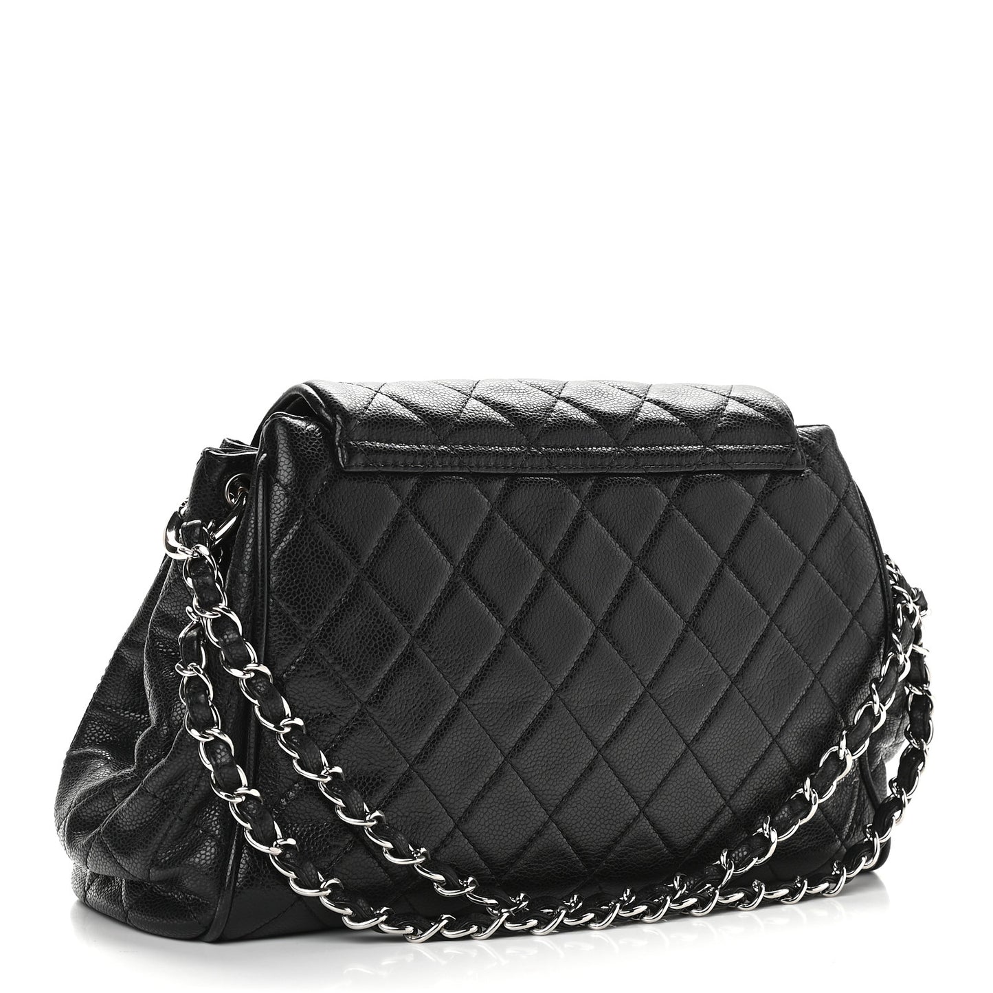 Caviar Quilted Timeless Accordion Flap Black