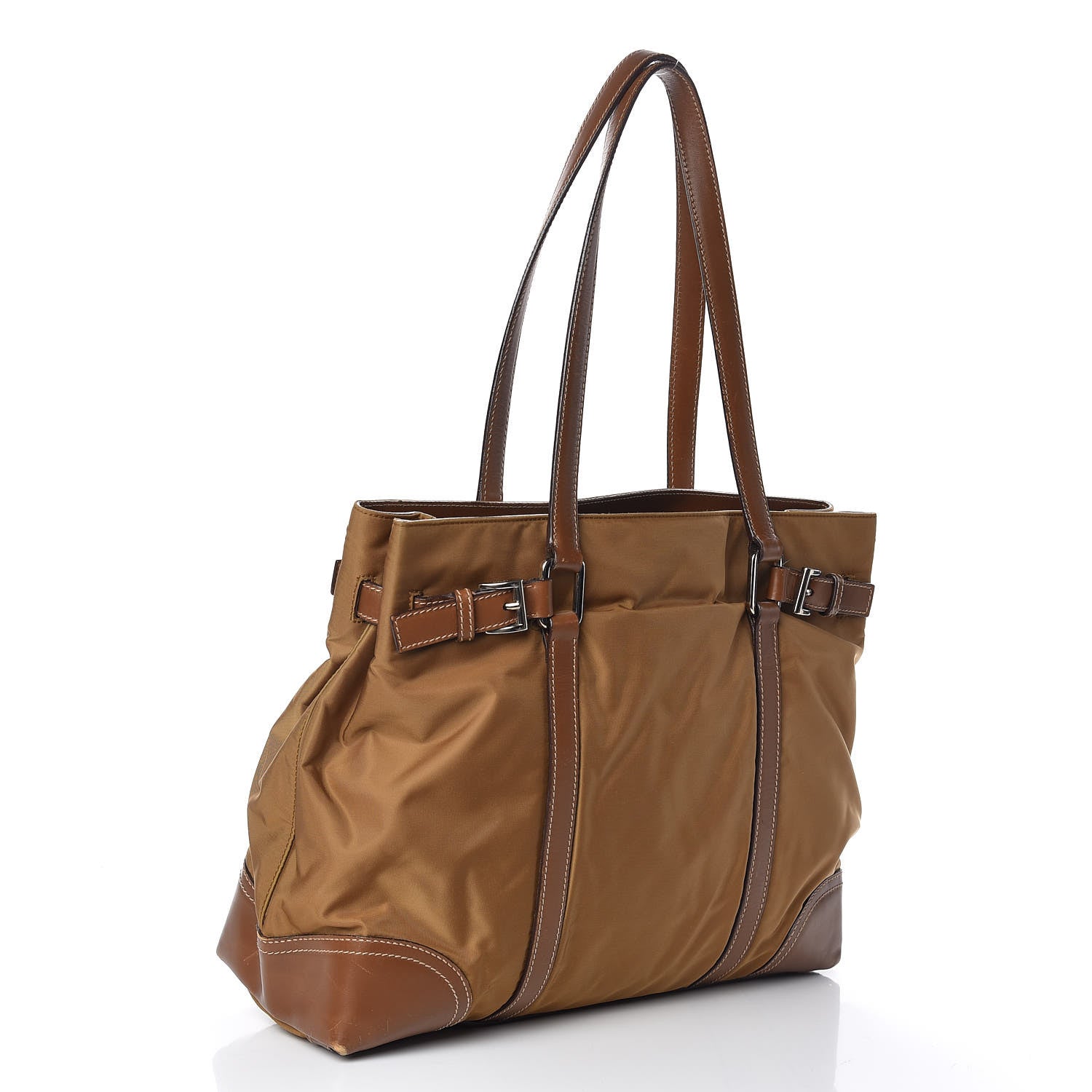 Prada Nylon Tessuto Saffiano Tote Corinto 3 of 13