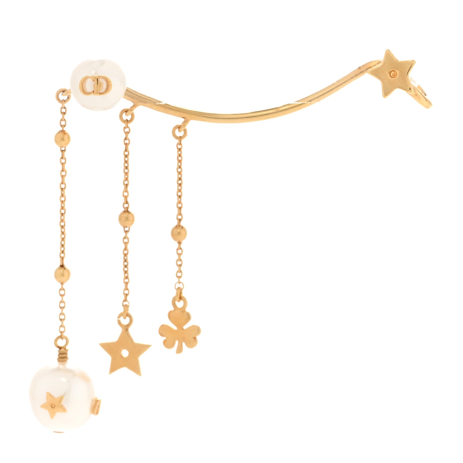 Christian Dior Pearl Perles De Desir Ear Cuff Gold White 1 of 4