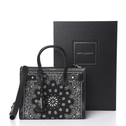 Saint Laurent Calfskin Cotton Bandana Baby Sac De Jour Black 9 of 9