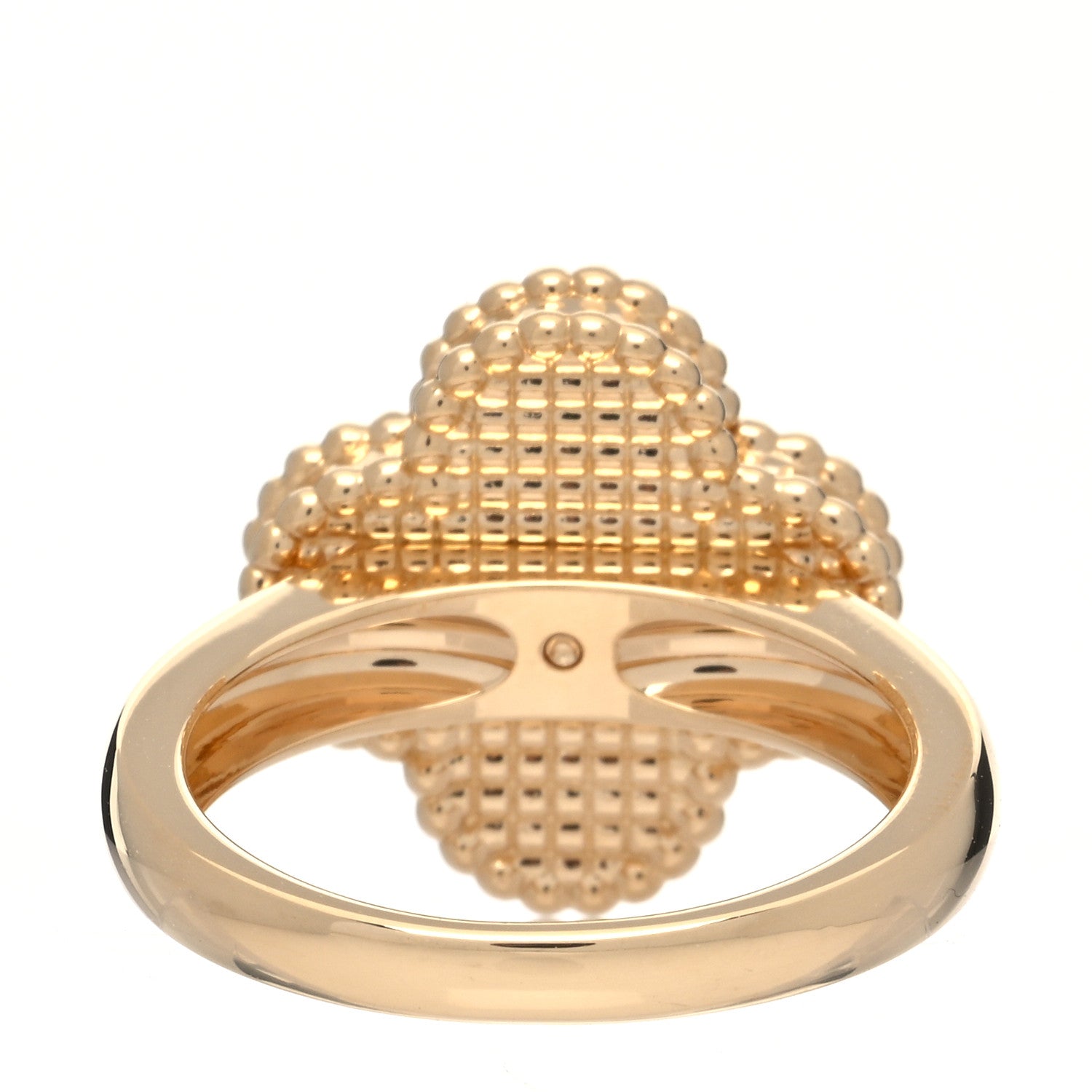 Van Cleef & Arpels 18K Yellow Gold Diamond Malachite Vintage Alhambra Ring 49 4.75 3 of 5