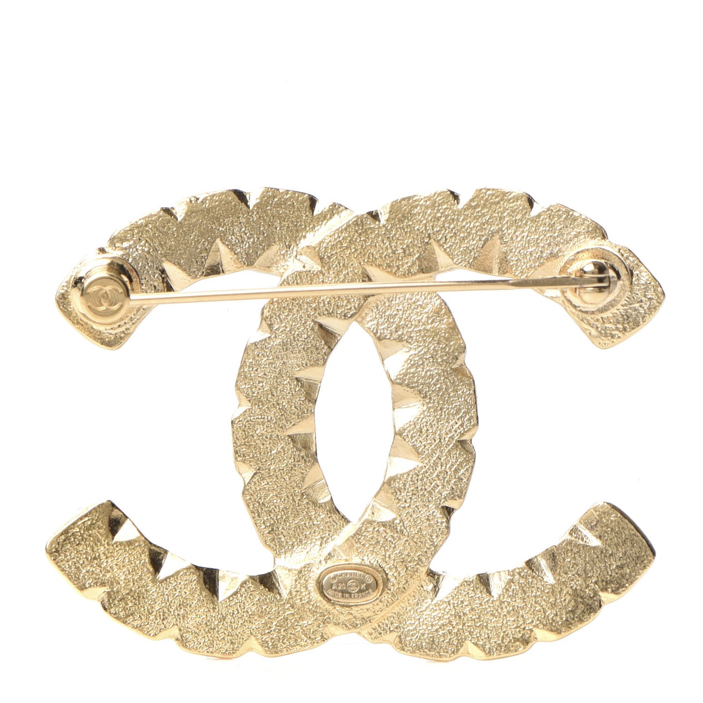 Pearl Crystal CC Brooch Black Gold