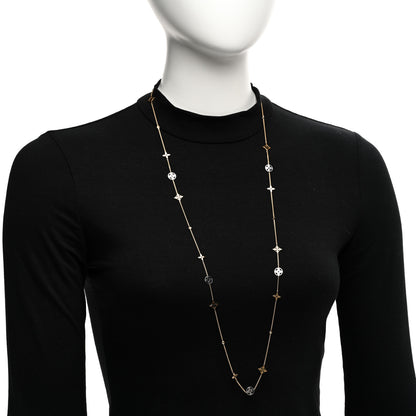 Louis Vuitton 18K Yellow White Rose Gold Diamond Idylle Blossom Station Necklace 2 of 4