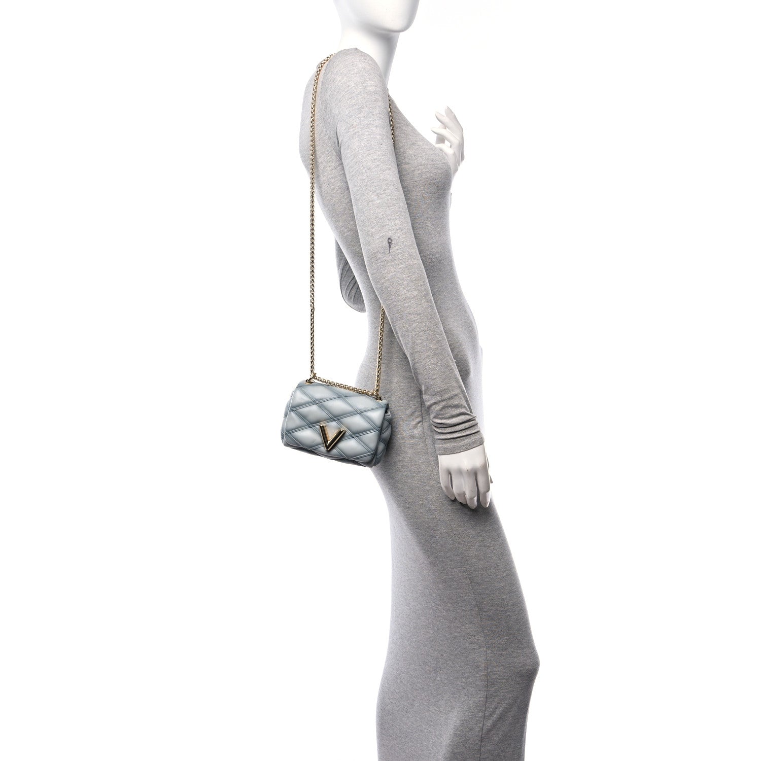 Louis Vuitton Lambskin Malletage Pico GO-14 Ecume Gray 2 of 9
