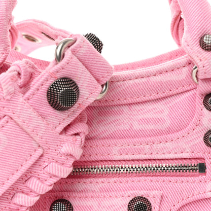 Balenciaga Denim BB Monogram Neo Cagole Handbag XS Pink 10 of 12
