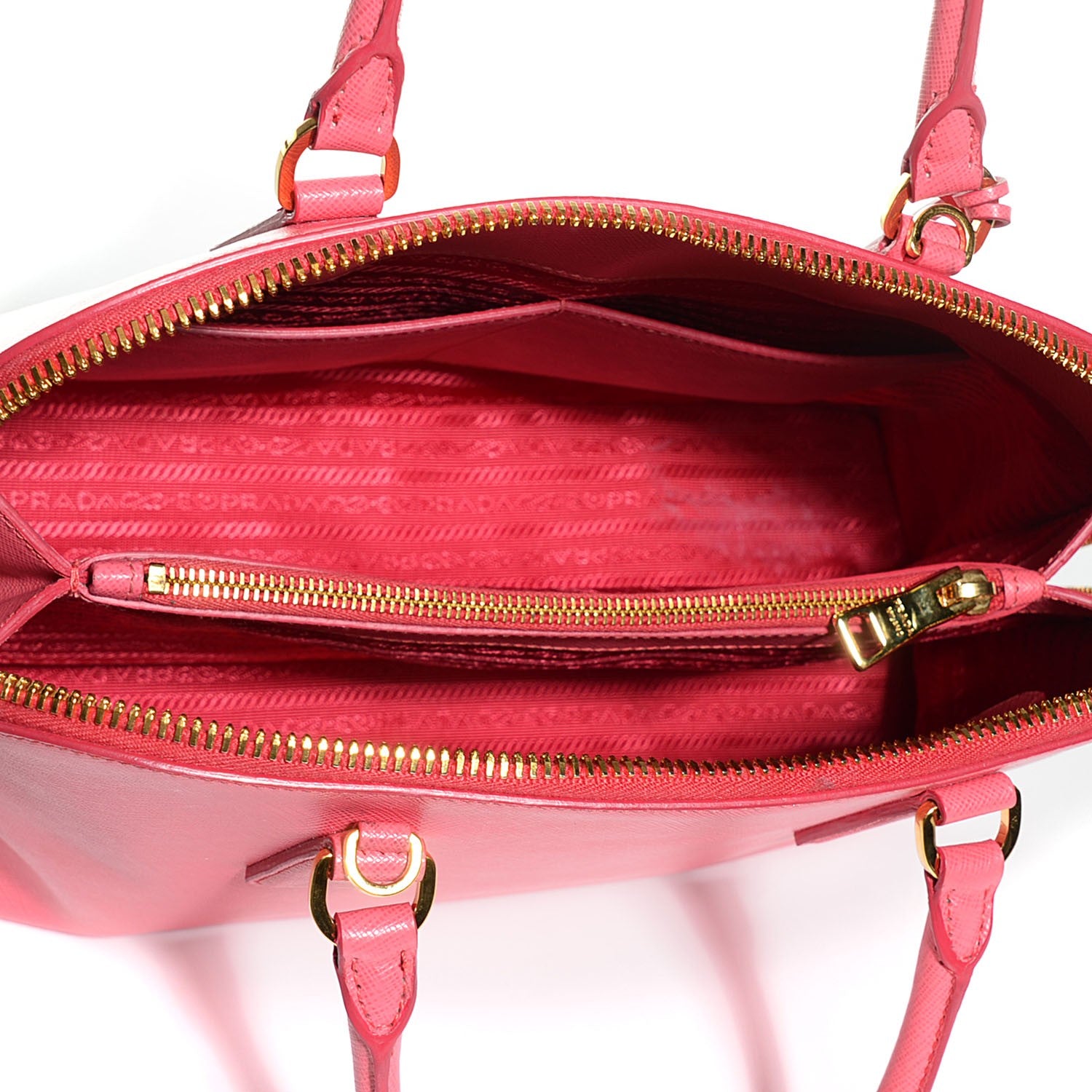 Prada Saffiano Lux Medium Promenade Tote Peonia 5 of 10