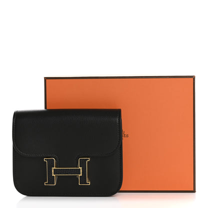 Hermes Evergrain Lizard Constance Slim Wallet Black 10 of 10