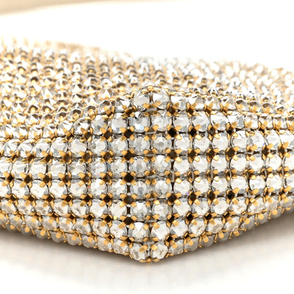 Saint Laurent Crystal Strass Embellished Satin Suzanne Shoulder Bag Silver 7 of 8