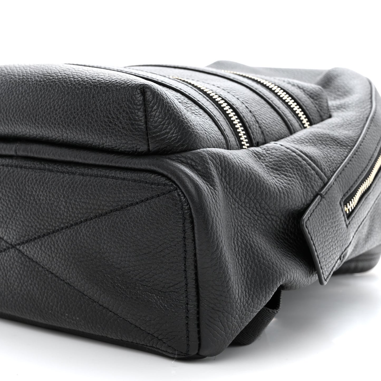 Pebbled Calfskin Biker Backpack Black