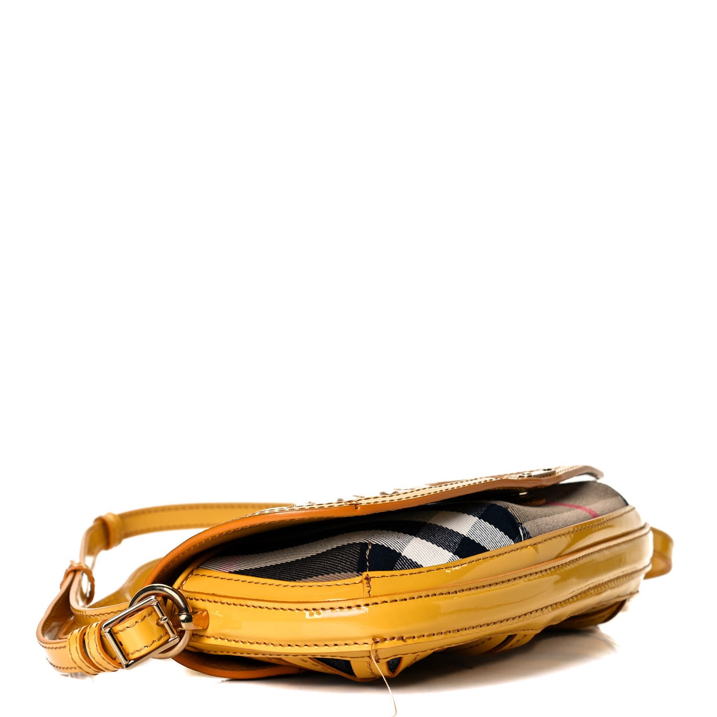 Patent Lilford Check Crossbody Bag Yellow
