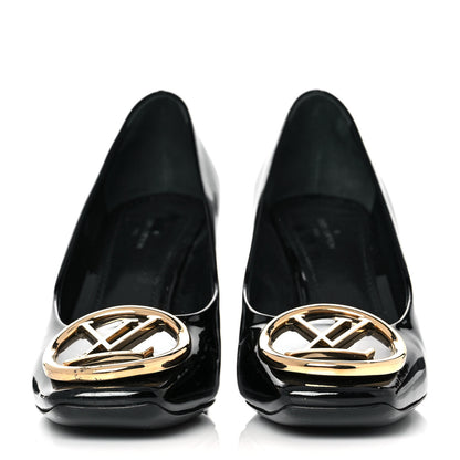 Louis Vuitton LOUIS VUITTON Patent Calfskin Madeleine Pumps 38 Black 2 of 8