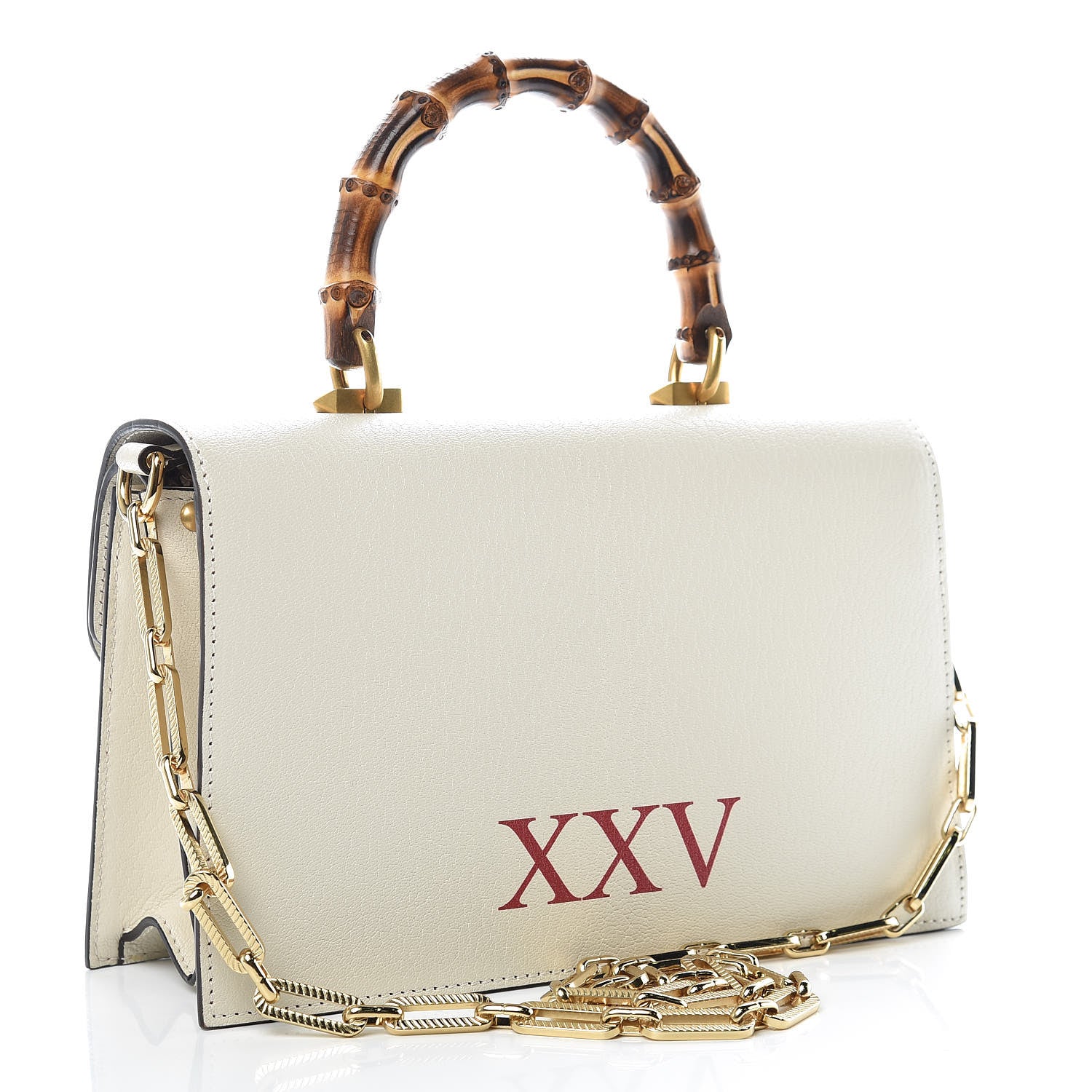 Gucci Calfskin Snakeskin Studded Small Ottilia Top Handle Bag White 3 of 14