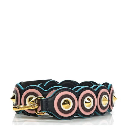 Fendi Vitello Dolce Spike Studded Circle Strap You Blue Notte Multicolor 1 of 3