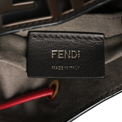 Fendi Vitello Grace F is Fendi Bi-Color FF 1974 Embossed Grande Mon Tresor Bucket Bag Maya Black Fragola 6 of 11