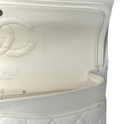 Chanel Caviar Quilted Medium Double Flap White 6 of 10