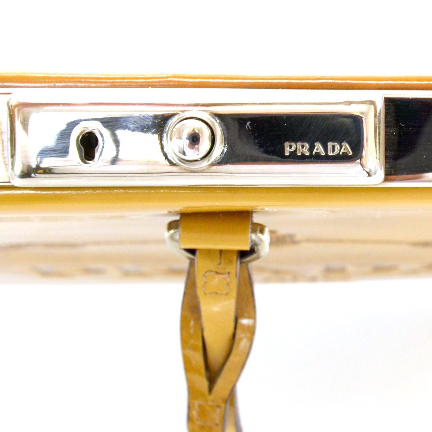 Prada Spazzolato Logo Print Framed Bag Ambra 5 of 9