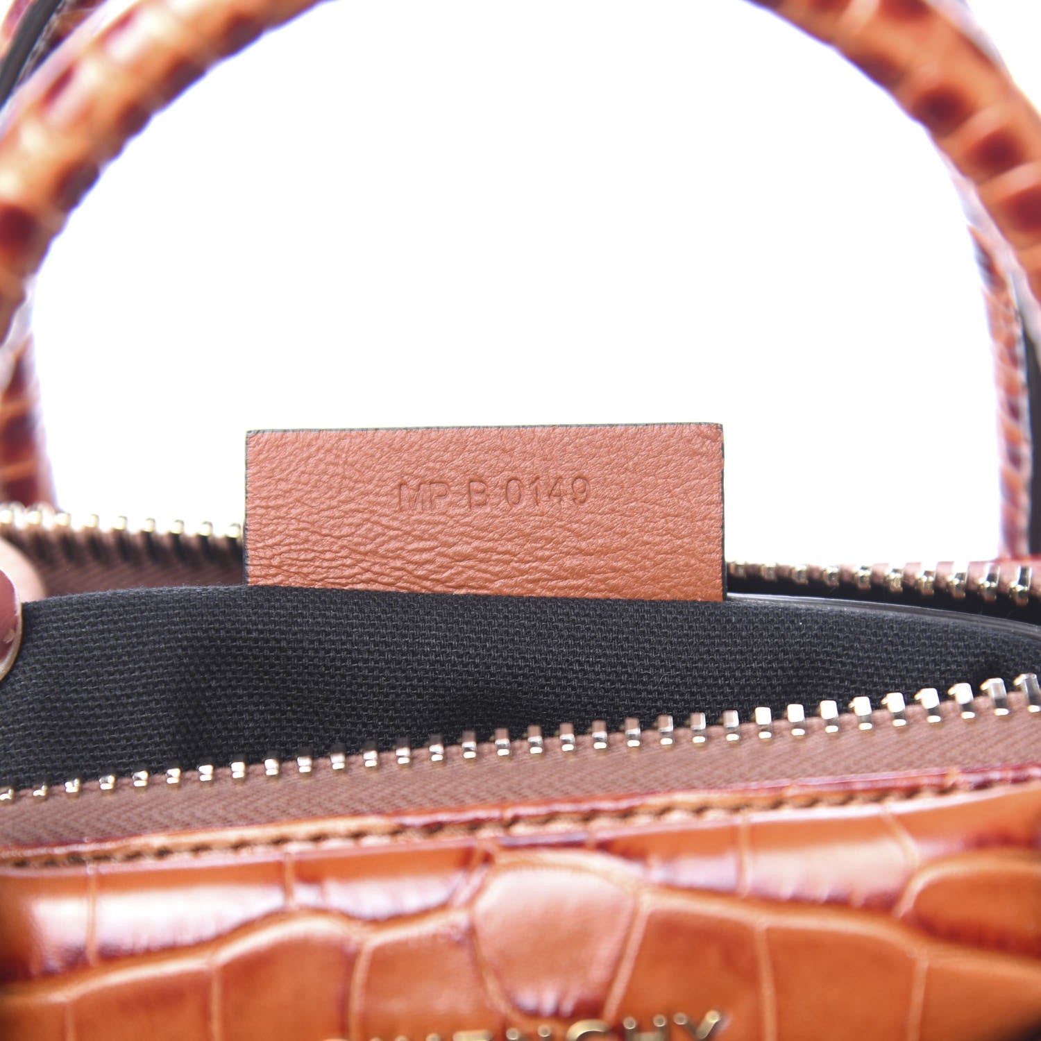 Givenchy Calfskin Crocodile Embossed Small Antigona Cognac 8 of 11