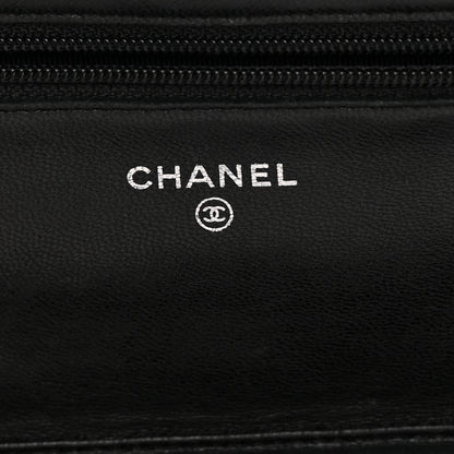 Chanel Patent Quilted Wallet On Chain WOC Black 6 of 16