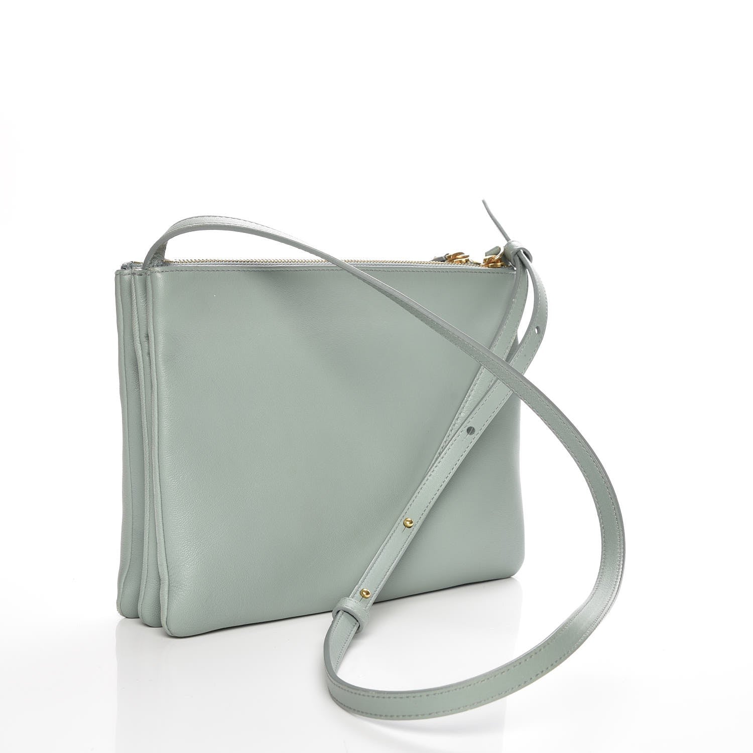 Celine Lambskin Large Trio Crossbody Bag Jade 3 of 7