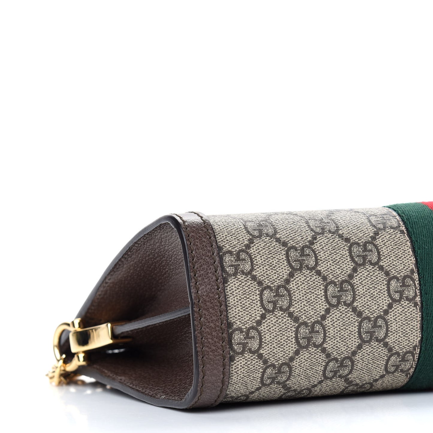 GG Supreme Monogram Web Small Ophidia Chain Shoulder Bag Brown