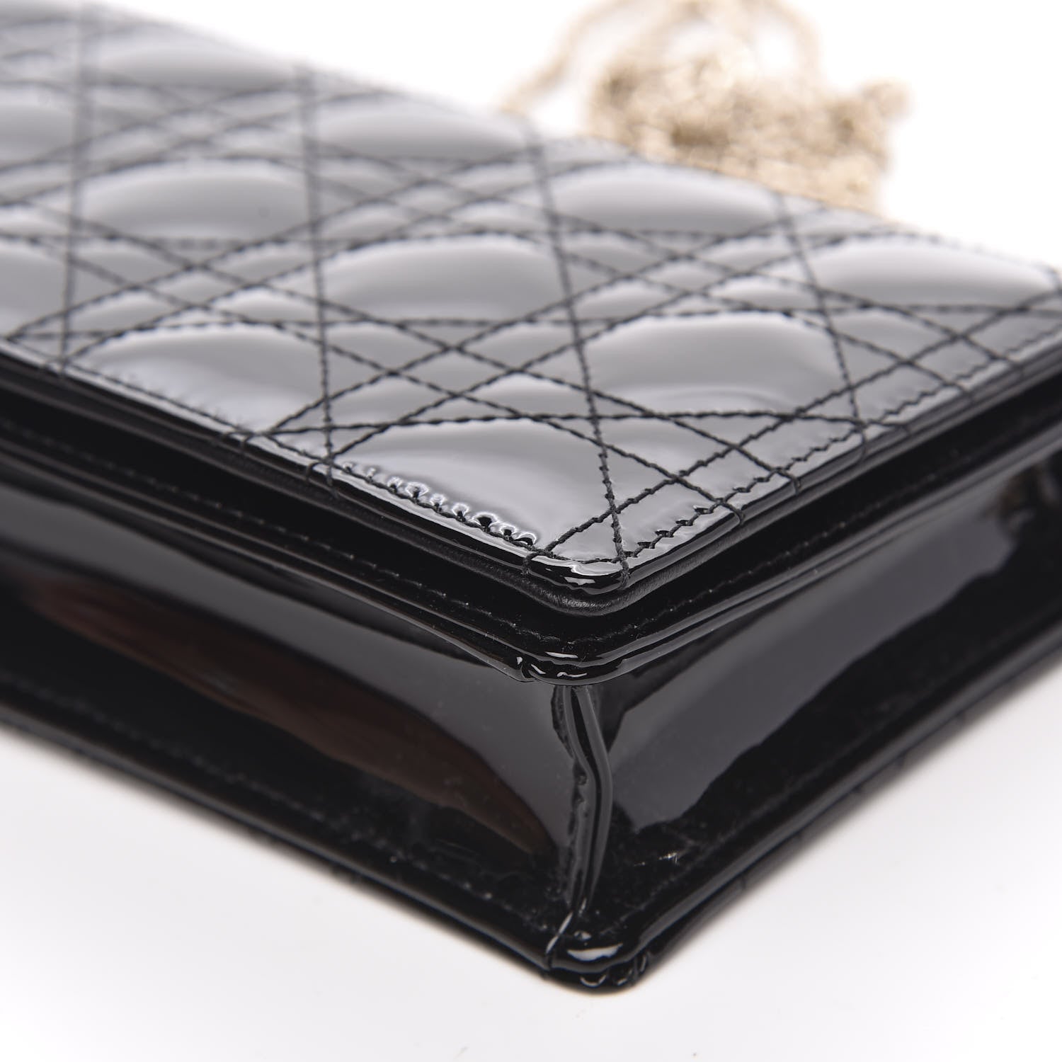 Christian Dior Patent Cannage Lady Dior Clutch Black 8 of 11