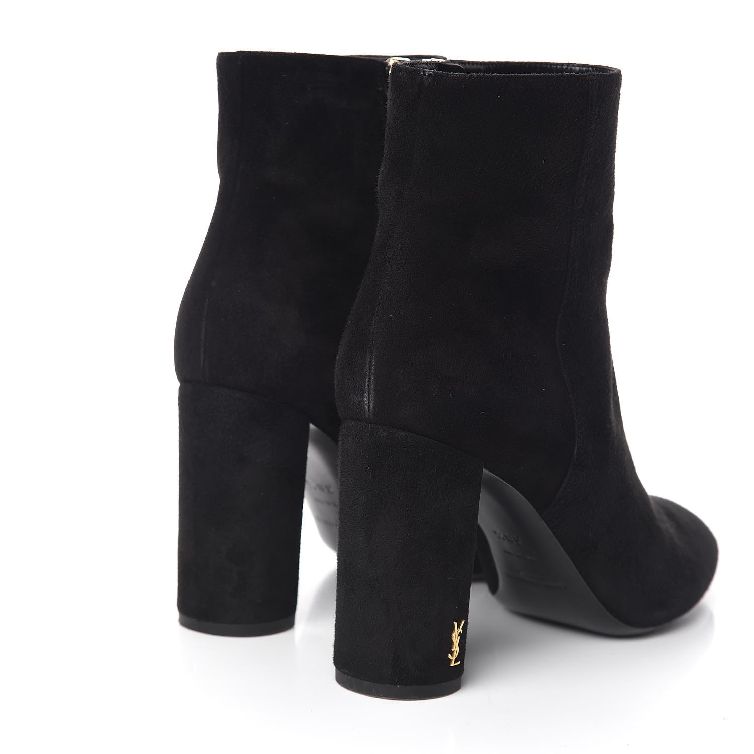 Saint Laurent Suede Loulou Ankle 95 Zip Boot 38.5 Black 4 of 11