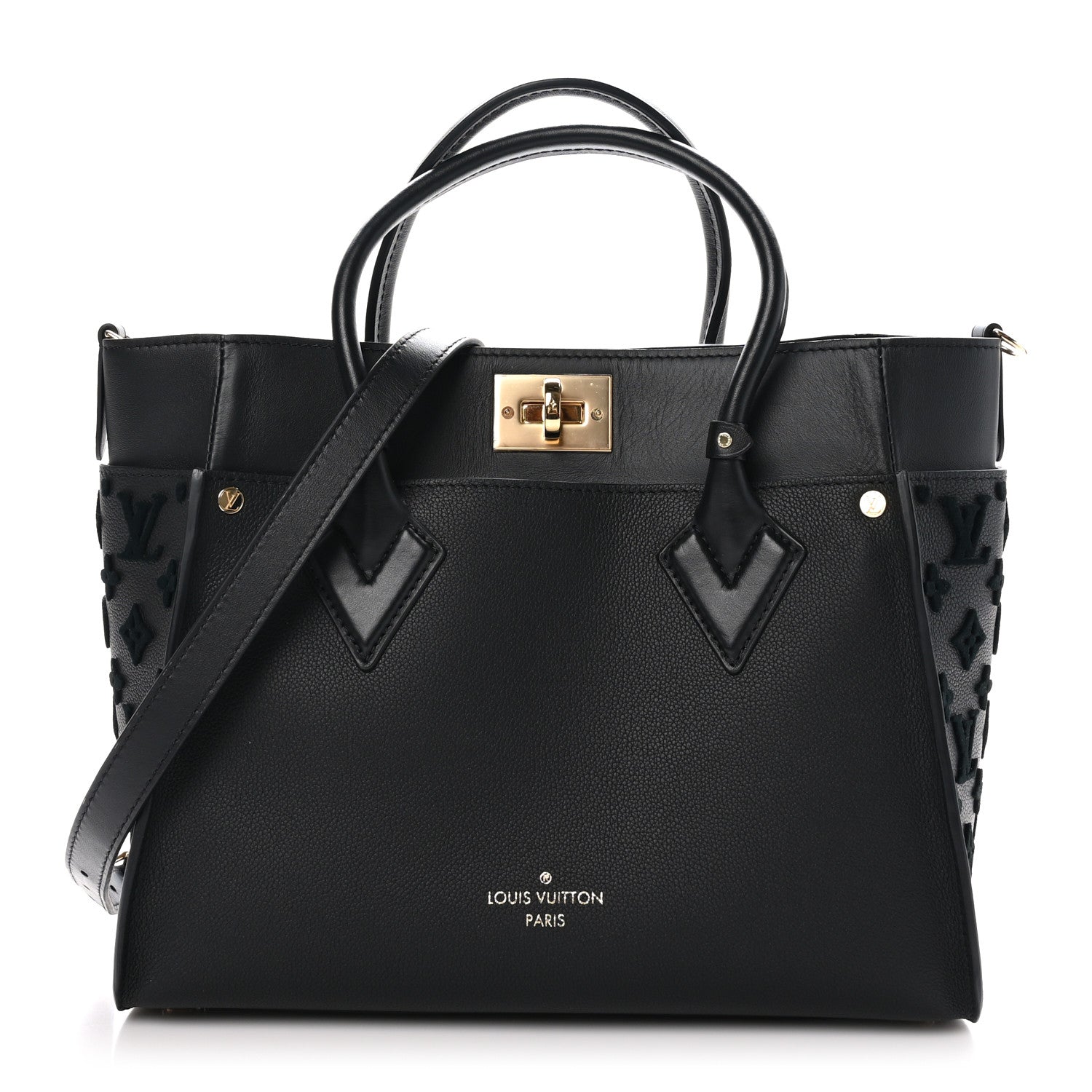Louis Vuitton Calfskin Monogram Tufting On My Side Black 1 of 9