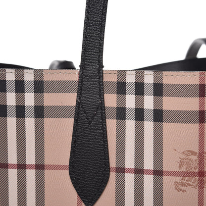Burberry Grainy Calfskin Haymarket Check Medium Reversible Tote Black 12 of 30