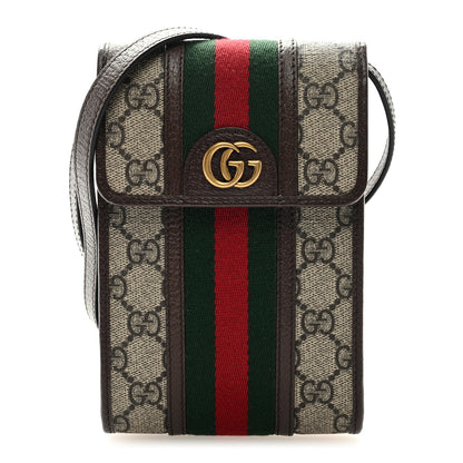 Gucci GG Supreme Monogram Web Mini Ophidia Crossbody Bag Beige New Acero 1 of 8